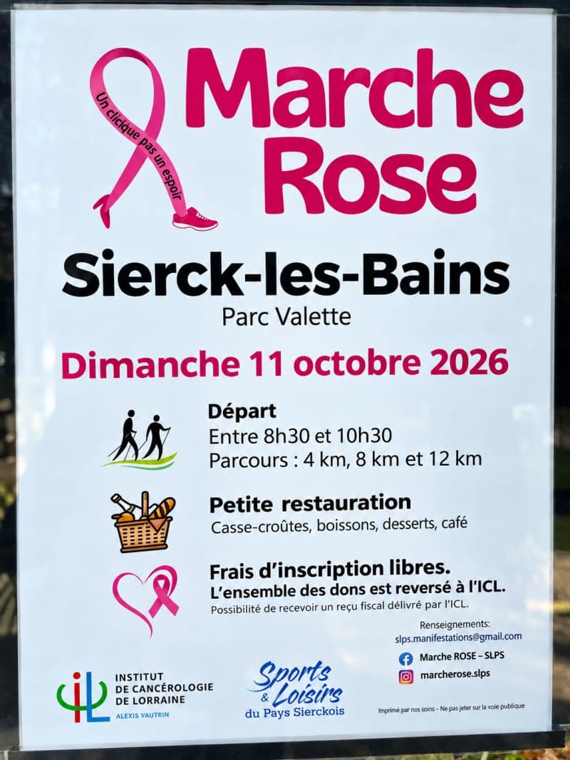 Affiche : Marche Rose à Sierck-les-Bains, dimanche 11 octobre 2026